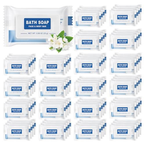 100 Pack Mini Travel Size Bar Soap Bulk,0.88 oz/25 grams Individually Wrapped Small Hotel Soap Bars Toiletries Amenities for Guest,Church,Homeless Gifts,Bathroom