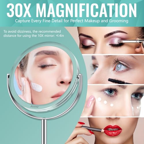 Auxmir 30X/1X Double-Sided Magnifying Makeup Mirror with Stand