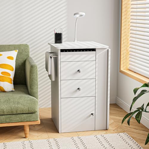 Foldable Manicure Table with Dust Collector & LED Lamp