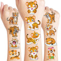 Tiger Temporary Tattoos for Kids - 100PCS Safari Party Pack
