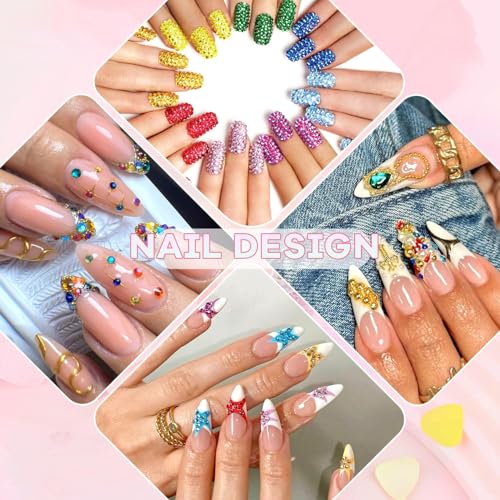 10,000 Pcs Flatback Resin Nail Rhinestones Kit - Colorful Gems & Tools