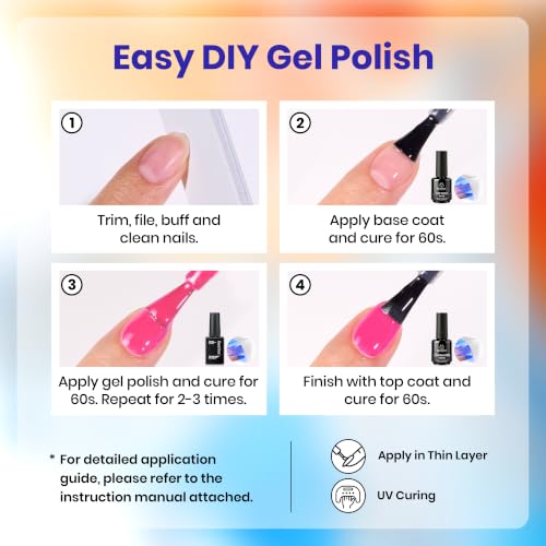Beetles 20 Colors Gel Nail Polish Set with Base & Top Coat - UV LED Kit