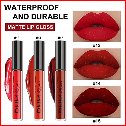 3Pc Red Matte Liquid Lipstick Set - Long Lasting Waterproof