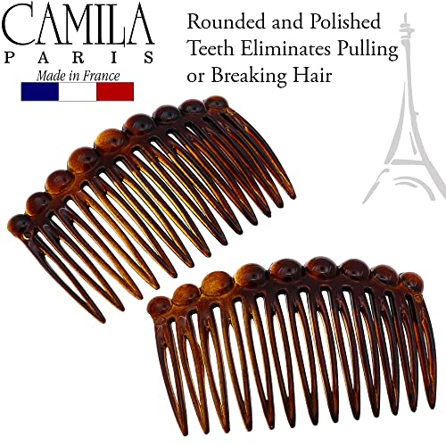Camila Paris CP33/2 French Hair Comb Set - Tortoise Shell, 2.75in