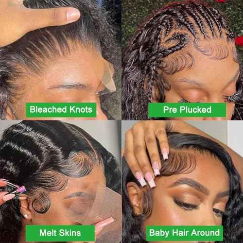 30 Inch Deep Wave Wig 13x6 Lace Frontal Deep Wave Wigs Human Hair 200% Density Pre Plucked Lace Front Wigs for Women 13x6 Lace Curly Human Hair Wig Deep Wave Glueless Wig