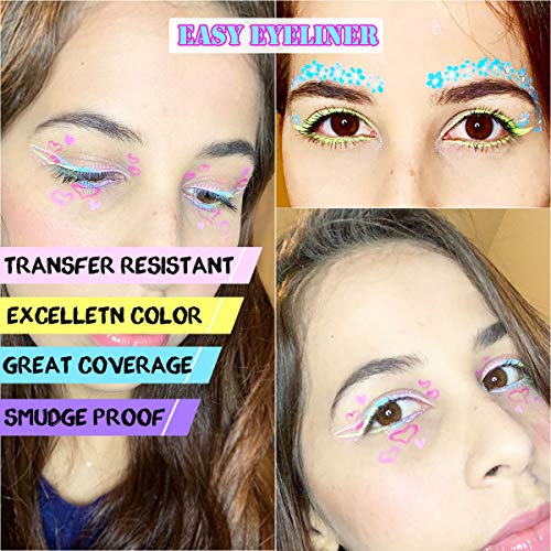 Bowitzki 9 Colors Water Activated Eyeliner Retro Liner UV Glow