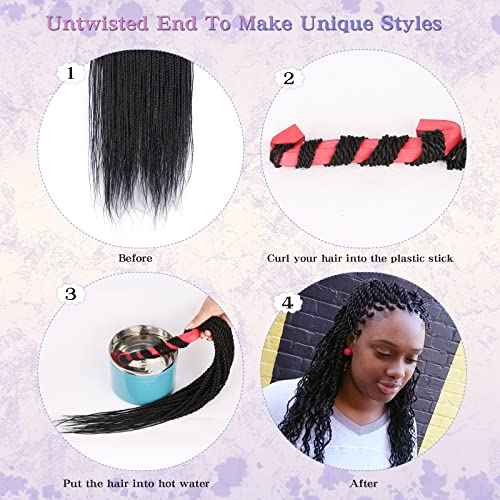 MOSINA Senegalese Twist Crochet Hair for Black Women 8 Packs Crochet Braid for Black Women 35 Strands/Pack Professional Synthetic Hair Pre Looped Crochet Hair(24 Inch,1B)