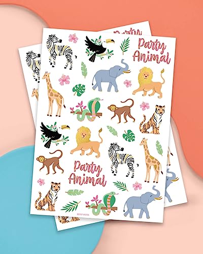 Jungle Temporary Tattoos - 36 Styles Safari Animal Design