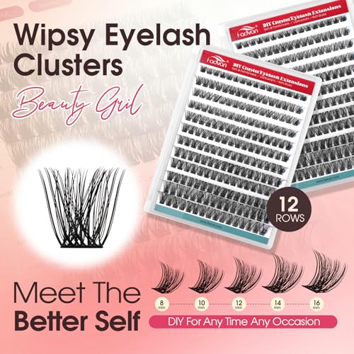 FADVAN Wispy Lash Clusters D-Curl 8-16mm 0.07D