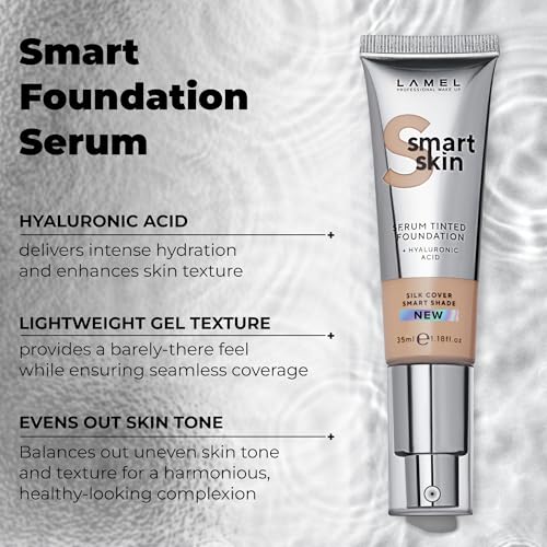 Lamel Smartskin Tinted Foundation 1.18 Fl Oz Sand - Hydrating, Hypoallergenic, Anti-Aging Skin Care