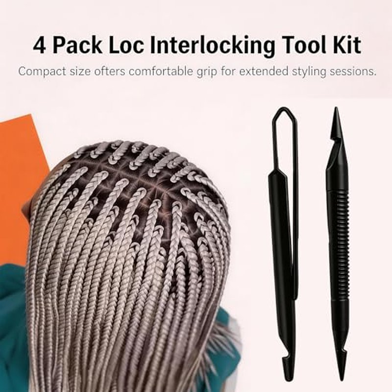 4-Piece Interlocking Loc Tool Set for Dreadlocks & Microlocs