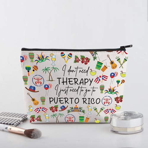 WSNANG Puerto Rico Vacation Gift Puerto Rico Travel Makeup Bag Puerto Rico Tourism Zipper Pouch Puerto Rico Lover Gift (puerto rico bag)