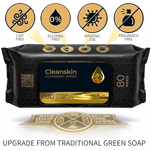 All-in-One Green Soap Tattoo Wipes for Cleaning & Aftercare