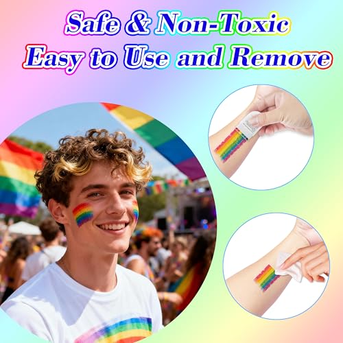 Rainbow Pride Face Paint Stick, 4-Pack - Easy One-Swipe Application