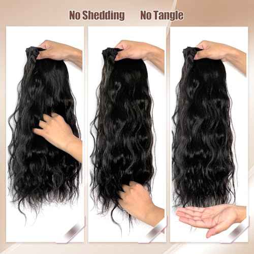 Lynch 15A Body Wave Bundles Human Hair, 18 20 22 Inch Real 100% Unprocessed Raw Cambodian Hair 3 Bundles, Plush Thick Cambodian Virgin Hair 105 Gram Per Bundle Natural Black For Woman