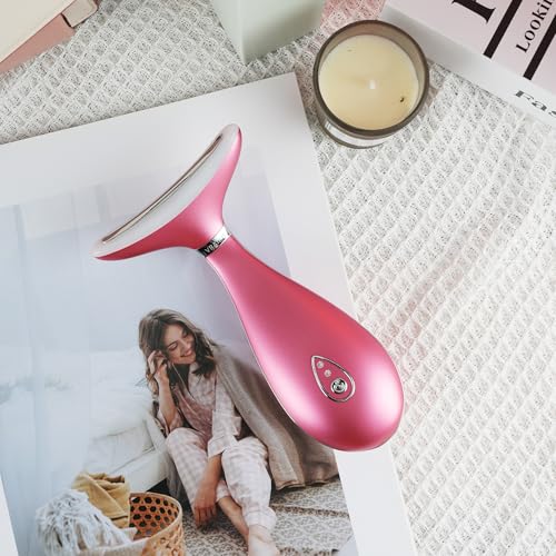 VRAIKO Lily Neck Face Massager, Face Sculpting Tool, 3-in-1 Facial Device with Thermal, Triple Action Care, for Enhanced Absorption Radiance Contouring Elasticity and Lymphatic Drainage (No Stand)
