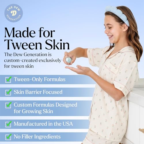 Dew-O Kit Kids Skin Care Set with Cleanser & Moisturizer | Skincare for Kids Face Wash + Travel Bag | Gentle Teen Skin Care