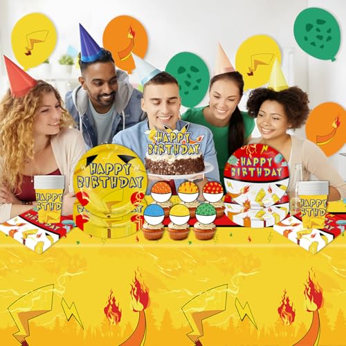 Yellow Lightning Birthday Party Decorations Set for 20 Guests