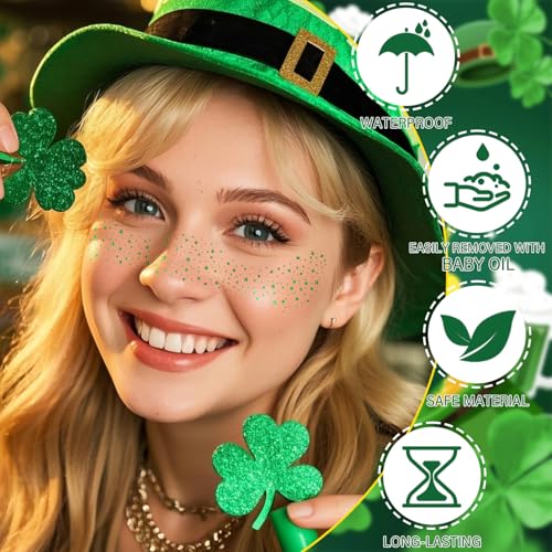 St. Patrick's Day Freckle Face Stickers - 8 Waterproof Designs