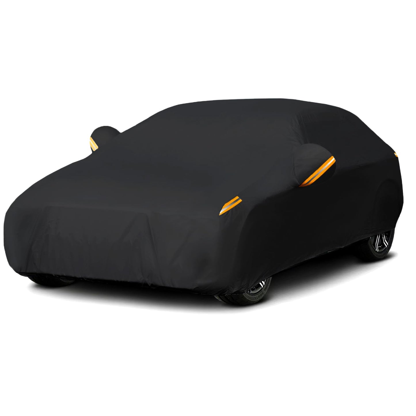 MORNYRAY Waterproof Car Cover All Weather Snowproof UV Protection Windproof Outdoor Full SUV Car Cover, Universal Fit for SUV (Fit SUV Length 163-172 inch, All Black)