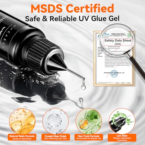Makartt 2Pcs Rhinestone Glue, Strong Hold 3D Gel Nail Art Gem Glue
