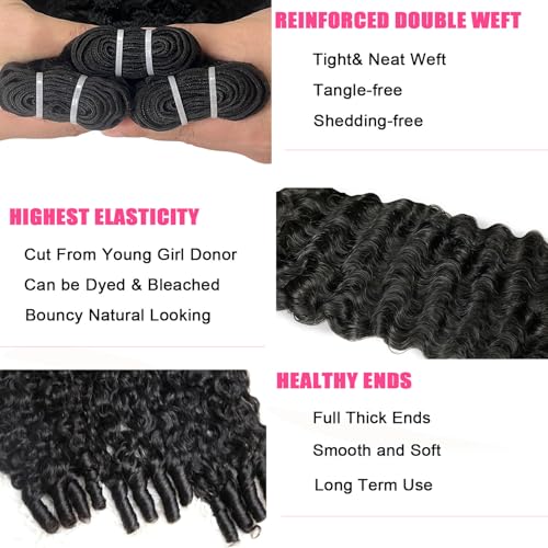 Burmese Curly Human Hair Bundles 16 18 20 Inch 12A Grade