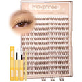 Brown Lash Clusters Kit 8-12MM Natural Cluster Eyelash Extensions Kit Wispy Cluster Lashes Dark Brown Individual Lashes C Curve Eyelash Clusters Short 144Pcs Pesta?as Postizas Marr?n