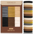 Kanprincess Nylon Hair Ties 100PCS No-Damage Soft Elastic Bands for Women, Brown White Mixed Color