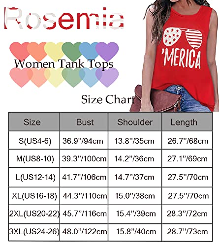 American Flag Tank Tops for Women Summer Tops Sleeveless Casual Loose Blouses (Red Glass Flag, S)