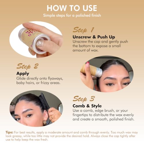 Dolahair Hair Wax Stick 1 Pack for Flyaway Control and Styling - Kids & Women