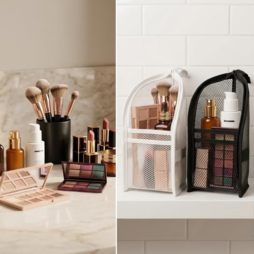 2Pcs Waterproof Standing Toiletry Bag - Travel Makeup Organizer