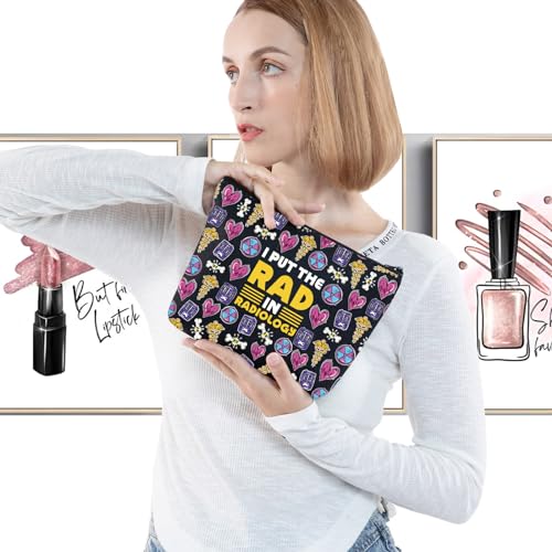 G2TUP Radiology Technologist Cosmetic Bag X-ray Tech Gift Radiology Tech Zipper Pouch I Put The Rad In Radiology (Rad In Radiology)