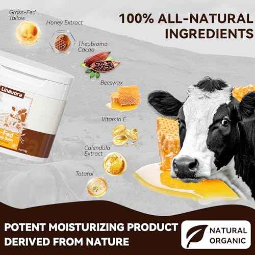 Tallow and Honey Balm ? Natural Moisturizer with Grass-Fed Beef Tallow for Skin, Honey, Vitamin E ? Unscented, 4oz ? Ideal for Face & Body Care