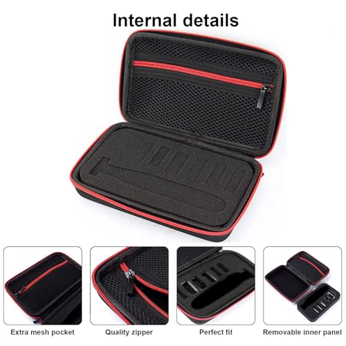 INVODA Travel Shaver Case Compatible with Philips Norelco QP2724/90 Trimmer Waterproof Hard Portable Storage Box for QP2520/90 QP2630/72 QP2724/70 QP2834/70 Shaver (Black-Red)