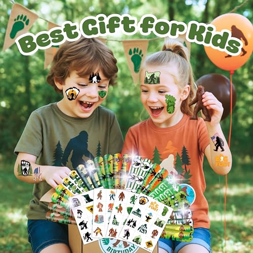 Bigfoot Party Favors Set - 48 Tattoos & 24 Slap Bracelets