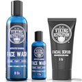 Viking Revolution Microdermabrasion Face Scrub for Men and Charcoal Face Wash for Men - Facial Cleanser for Skin Exfoliating, Deep Cleansing, Removing Blackheads, Acne - Daily Charcoal Facial Cleanser