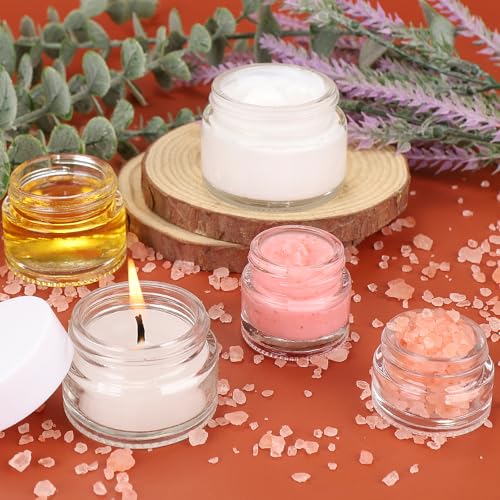 Accmor 10 Pc Glass Cosmetic Jars with Lids & Spatulas