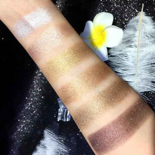 Glitter Eyeshadow Palette, 10 Colors Sparkle Shimmer & Matte Eye Shadow Highly Pigmented Waterproof Long Lasting Makeup Set (Color 6)