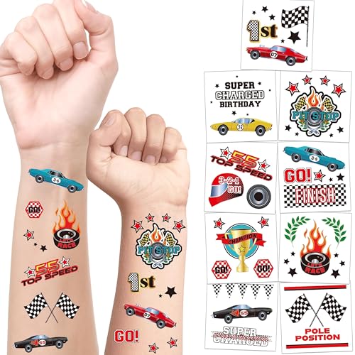 108 Race Car Temporary Tattoos for Boys Birthday Party