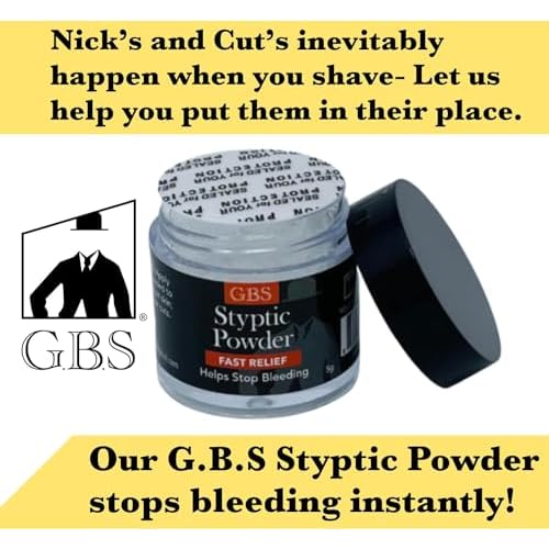 GENTS Styptic Powder Jar for Nicks and Cuts Stops Bleeding Instantly Relief Face Neck Soothes Skin and Pore After Shave, Pack of 18 Double Edge Safety Razor Blades DE Blade Refills with Razor Sleeve