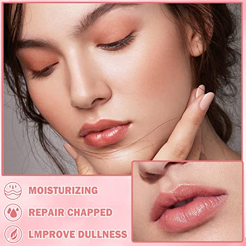 2PCS Bee Lip Balm Honey Pot,Honey Lip Balm With Honey Spoon,Honey Lip Mask Moisturizing Hydrating Prevents Dry and Chapped Lips,Lip Exfoliating Bee Lip Balm£¨Honey+Strawberry£©