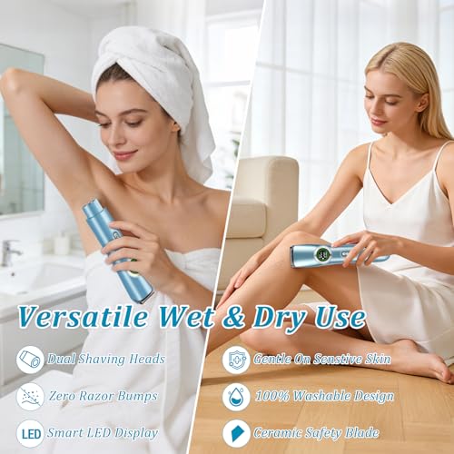 Yinnovay 2-in-1 Electric Razor for Women with Digital Display