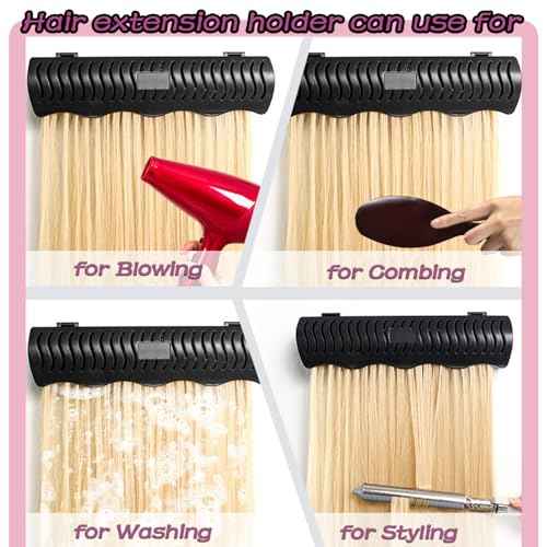Hair Extension Holder holder for Washing,Styling, Packing and Storing,Hair Extension Holder holder for salons,bathrooms, beauty shops, cloakrooms.4 quick&easy Installation Modes With Tool.