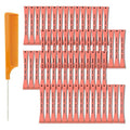 Orange 60-Piece Plastic Perm Rods Curlers Set with Steel Pintail for Hair Styling