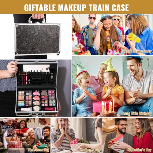CHARMCODE Makeup Kit Train Case Set - Full Starter Cosmetics Gift Box