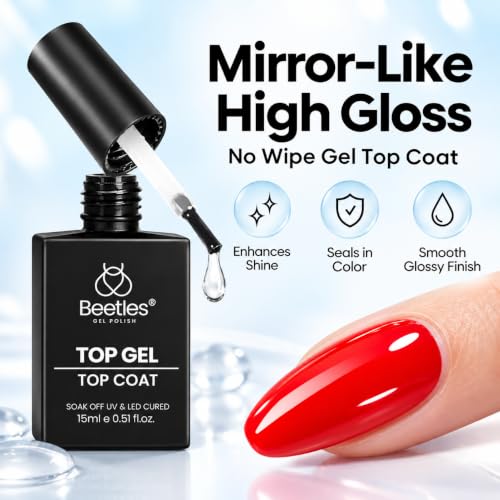 Beetles Gel Top Coat No Wipe High Gloss Clear UV LED - A-Clear-2