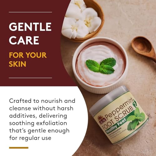 OKAY Peppermint Exfoliating Foot Scrub for Calluses & Cracked Heels, 6 oz