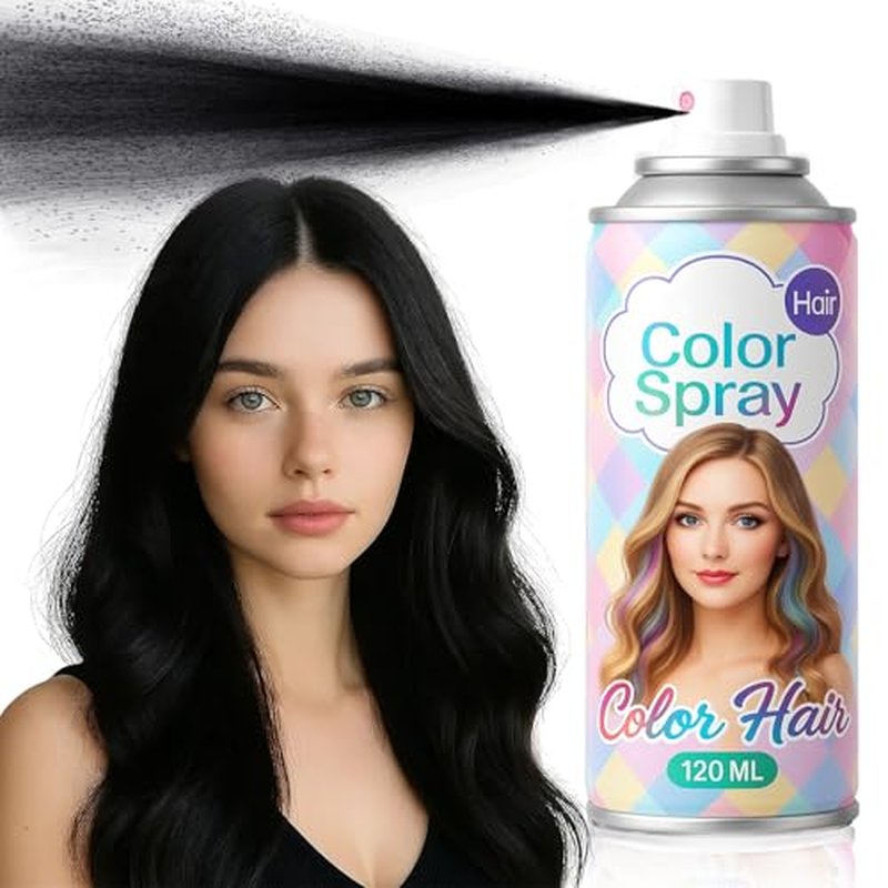 Black Temporary Hair Color Spray for Instant Styling & Fun