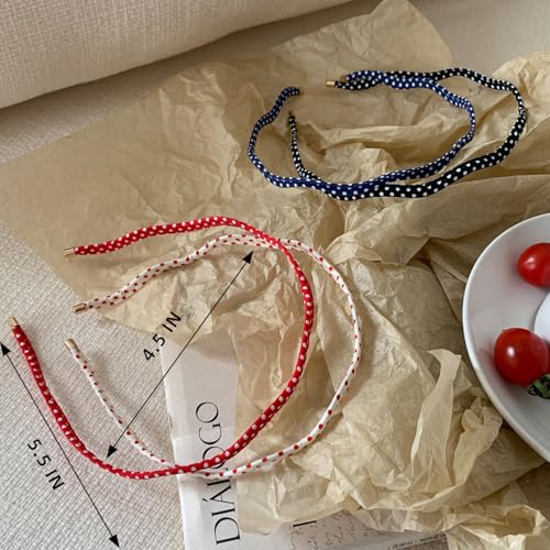 AIBFRID 4-Pack Polka Dot Wavy Headbands for Women & Girls, Non-Slip Lightweight Hair Accessories