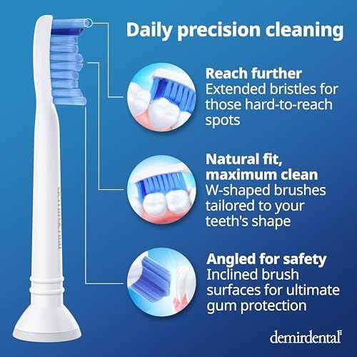 Replacement Heads - Compatible with Philips Sonicare Replacement Heads - Medium Replacement Toothbrush Head - Replaces HX6015/03 SimplyClean Toothbrush Heads - White - 8 Pcs